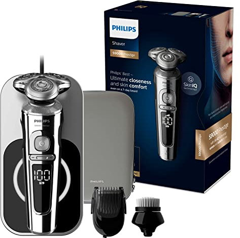 Philips Shaver Series 9000 Wet and Dry Electric Shaver with SkinIQ (Model SP9863/14)