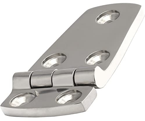 OPIOL QUALITY® Scharnier 38x76 mm aus Edelstahl A4 V4A (4 Stück) Scharniere Steckverbinder Edelstahlscharnier Türband Aufschraubband Türscharnier Möbelscharnier
