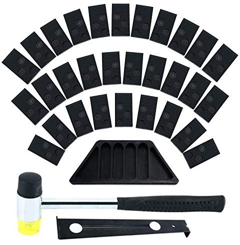 Homend Laminate Wood Flooring Installation Kit with Tapping Block, Pull Bar, Mallet and Spacers (with 30 Spacers)