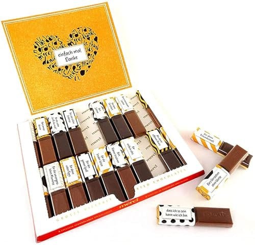 SURPRISA Aufkleberset für Merci-Schokolade: Das persönliche Dankeschön und kreative Geschenk für Freundin, Freund, Mutter, Vater