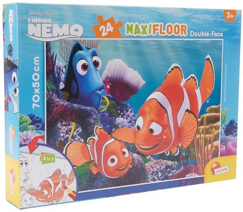 Lisciani 74112 Finding Nemo/Finding Dory, Disney Nemo Puzzle 24 Teil, Puzzle doppelseitig 24 Stück Nemo