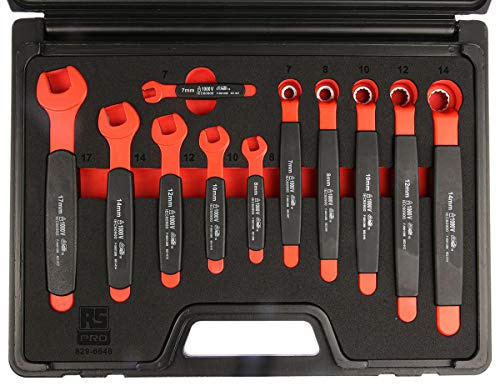 RS PRO Insulated Spanner Set CRV Steel, 11-Piece 7 → 17 mm