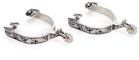 Zerodis Edelstahl Horse Spurs, West Cowboy Horse Boot Spurs Dekoration mit Gear Spurs für Stiefel Reitausrüstung für Reitwettkampf Unterhaltung