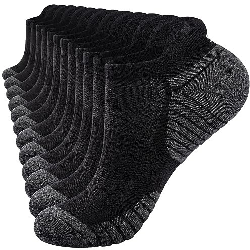 TANSTC Running & Sports Socks for men women - Breathable Anti-Blister Cushioned Cotton Low Cut 6 Pairs