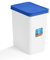 USE FAMILY Papelera Reciclaje Papel y Cartón 28L Tapa Azul, Recycle. Cubo Blanco con Pegatina de Reciclaje. Para Bolsas 30L. Cubos de Basura Ecológico Plástico Reciclable