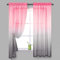 Ricemru Gardinen Vorhänge Farbverlauf Rosa Grau Kurz Voile Vorhang Transparent Bunt Kinderzimmer Junge Mädchen Tüllvorhang Fensterschals 2er Set für Wohnzimmer Schlafzimmer,132x160