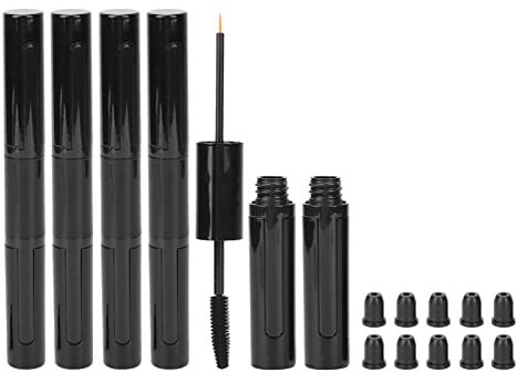 5 Stück leere Mascara Tubes, schwarze Wimpernstab-Flaschen, nachfüllbar für Eyeliner & Creme, DIY Spiral Design Mascara Behälter