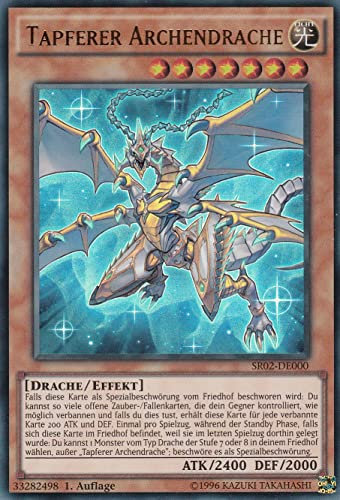 SR02-DE000 - Tapferer Archendrache - Ultra Rare - DE - im Set mit Ultrapro Toploader - Yugioh