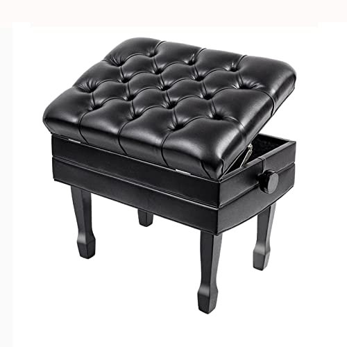 DRSM Padded Piano Bench,Keyboard Bench with Storage Compartment for Music Books,Adjustable Piano Bench