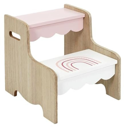 Paris Prix Marchepied pour Enfant Fille 33cm Rose & Blanc