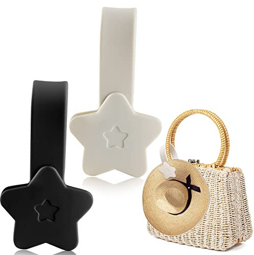 CANIPHA Hut-Clip für Reisen, Handtasche, Rucksack, Gepäck, magnetischer Hutclip für Reisen auf Tasche, tragbar, Outdoor, Damen, Kinder, Erwachsene, Zubehör, Hutbegleiter (Schwarz und Beige)