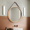 FREOSEN Miroir Salle de Bain Mural Rond 45cm Miroir Décoration avec Cadre en Bois avec Crochet , Chambre ou Dressing