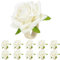 HuaLiSiJi Serviettenringe Blumen Serviettenringe Rose,für Hochzeits Party Feiertagsbankett Abendessen Jubiläum Tischdekoration (10Stück Weiß)