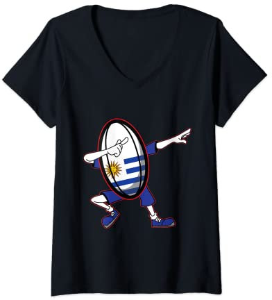 Damen Uruguay Rugby Union Trikot 2019 Fans Kit Uruguayan Supporter T-Shirt mit V-Ausschnitt