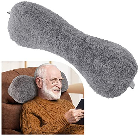 VCOMSOFT Grau Recliner Kopfstütze Kissen, Kopfkissen für Relaxsessel, Kopfkissen für Sofa, Liege Nackenkissen, Liege Nackenkissen, Knochen Nackenkissen, Couch Nackenkissen