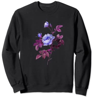 Blaue Rose Grunge Blumengarten Sweatshirt