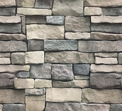 VOLEAAR 3D Brick Contact Paper 45 x 1000CM Peel and Stick Wallpaper Vinyl Self Adhesive Removable Waterproof Wall Paper for Wall Countertop Cabinet Bathroom Kitchen Shelf Liner