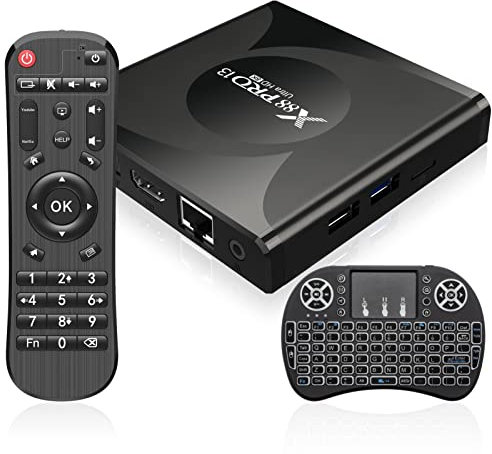 Android 13.0 TV Box, Box TV 4GB RAM 32GB ROM RK3528 Quad-Core, Soporte 2.4G/5.0GHz Dual WiFi6 BT5.0, 10/100M Ethernet HDMI 2.0 Smart TV Box Android con Mini Teclado Inalámbrico