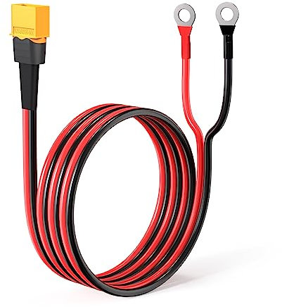 ELFCULB XT60 auf O-Ring-Anschlusskabel,12AWG XT60 Männlich auf O-Ring Verlängerungskabel für RC Batterie Powerstation(1.52M)