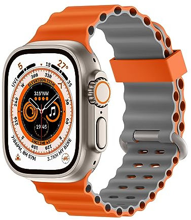Higgs Strap Compatible with Apple Watch Strap Ultra 49mm 45mm 44mm 42mm 40mm 41mm 38mm Men/Women, Two-tone Soft Silicone Sports Bracelets for iWatch Series 10 Ultra/Ultra 2 9 8 7 SE 6 5 4 3 2 1