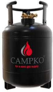 Antarion CAMPKO - Botella de GLP (15 L, 6 kg), color negro