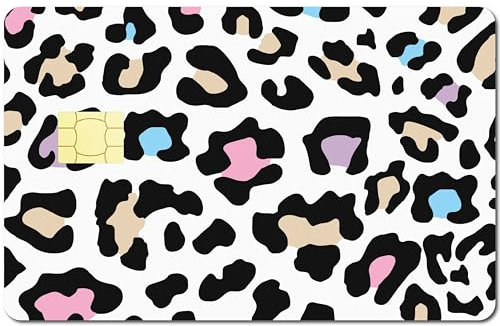 CREATCABIN Leopard Debitkarten-Haut,Kreditkarten-Aufkleber,Personalisierbar,Vinyl,wasserdichte Abdeckung,Aufkleber,Karten-Haut,Bunter Aufkleber,Abnehmbar Für Den Transport,Kartendekoration,186x137mm
