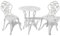 Camerina 3-TLG. Bistro-Set Aluminiumguss Weiß Outdoor Bistro Set GartenstüHle Metall Gartenlounge GartenstüHle