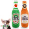 Adiwo Dog Beer Bottle Plush Toys, 2 Pack Pet Plush Squeaky Dog Toy, Champagne Shape Dog Squeaky Chew Toys, Interactive Comfort Doll Game Pets Birthday Toys for Small, Medium and Large Dogs