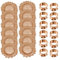 Trimming Shop 33cm Vintage Rose Gold Glass Charger Plates with Hammered Design Napkin Rings Pack of 12 for Weddings, Parties, Dinner Table Decorations, Catering Events, and Birthdays.