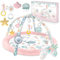 Nukido Spieldecke Mit Spielbogen Baby Spielmatte Babyspieldecke Krabbeldecke 7 Spielzeuge Und Kissen Weich Pflegeleicht Ocean Rosa