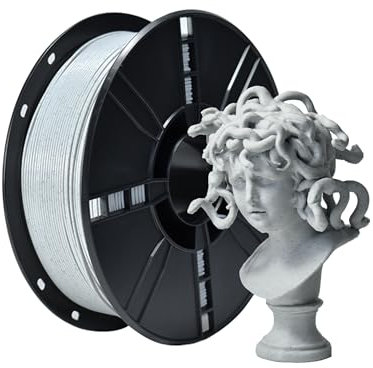 iBOSS Marmor PLA+ Filament 1,75 mm, PLA Plus 3D-Drucker Filament Stein 1 kg (2,2 lbs), Marmorgraues Filament für den 3D-Druck von Statuen