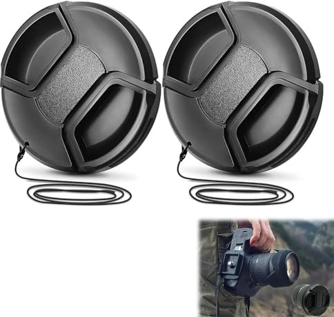 Kamera Objektivdeckel,Universal-Objektivdeckel,Objektivdeckel oder Zentrum,Kamera-Schutzdeckel,Snap-On Objektivdeckel,Objektivdeckel,Objektivschutz,Für Kameras mit Objektiv von 55mm,2PC