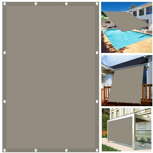 Voile d'ombrage Rectangulaire étanche 3 x 6 m Imperméable Protection UV 98% Toile d'ombrage Pergola avec Oeillets et Cordons pour Patio Jardin Terrasse, Taupe
