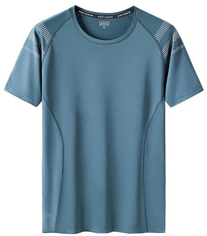 Kurzarm Herren T-Shirt Herren Sportshirt Herren Base T-Shirt Herren Tops Herren Casual T-Shirt Herren Gestreifte Kurzarm T-Shirt Herren Mode T-Shirt Herren F-Grey Blue2 7XL