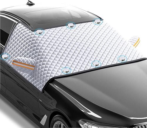 Yuragim Frontscheibenabdeckung Winter, Scheibenabdeckung Auto Windschutzscheibenabdeckung, XXL Magnetische Windschutzscheibe Abdeckung für Gegen Schnee, EIS, Frost, Staub, UV-Schutz, 280cm X 115cm