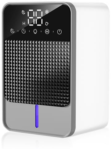 Deshumidificateur d air,1200ML Dehumidificateurs maison Portable,Déshumidificateur d'air Domestique,Arrêt Automatique Économie D'énergie,Contre l'humidité et Moisissures