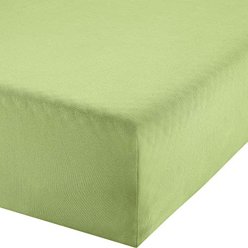 Erwin Müller Boxspring-Spannbettlaken Murnau Single-Jersey - lindgrün Größe 90x190 cm - 100x200 cm - bis 35 cm Höhe geeignet, atmungsaktiv, strapazierstark