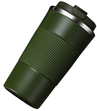 Taza de café de acero inoxidable de doble capa con antideslizante para casa, oficina, viajes, botella aislada para coche, termo al vacío para taza creativa