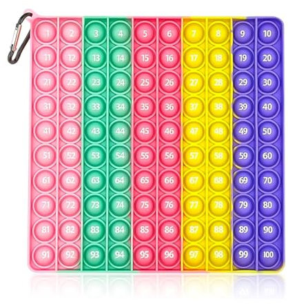 jiuzcare Pop It Push Pop Bubble Fidget Toys Antistress Sensory Silicone Toy Multicolor Educativo per la Matematica Rilassante Popit Adulti e Bambini, Macaron