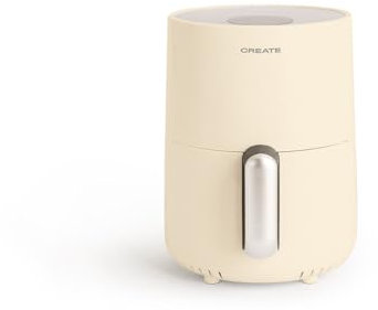 'CREATE Fryer Air Friggitrice ad aria senza olio, 1,5 l, bianco rotto, cestello antiaderente, scelta della temperatura 80-200°, spegnimento automatico, senza BPA, programmabile, 900 W