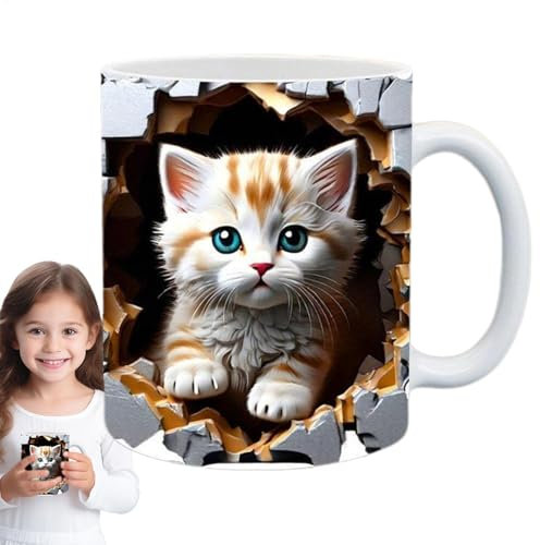 Tasse À Café Pour Chat,chat Tasse En Céramique 11oz,Tasse À Café Mug Mignon Chat,Tasse Mug Cadeau Frère Anniversaire Créative Tasse De Chaton,pour Offrir Aux Amoureux Des Chats