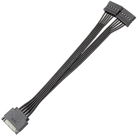 XAGMODSHN Câble répartiteur d'alimentation Sata pour disque dur SSD HDD Câble d'alimentation SATA 15 broches mâle vers 2 x femelle Câble d'extension répartiteur en Y