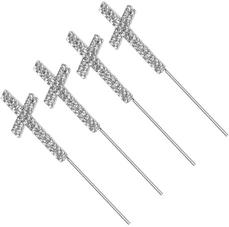 TOYANDONA 4stücke Kuchen-dekoration Kreuz-form Torten-topper Mit Strasssteinen Elegante Kuchenstecker Für Hochzeiten Und Geburtstagsfeiern Für Kreative Party-deko