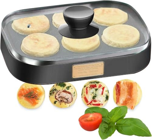Egg Bite Maker with Silicone Molds - Electric Non-Stick Cooker for Omelettes, Poached Eggs, and Breakfast Sandwiches - Multi Cooker for Sous Vide Style Cooking