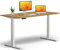 KRIEG HighDesk Basic Höhenverstellbarer Schreibtisch 200 x 80 cm I Weiß + Eiche - Elektrischer Sitz- & Stehtisch mit Tischplatte - Stehschreibtisch Elektrisch Höhenverstellbar