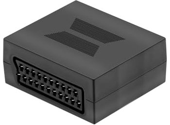 RIIEYOCA Adattatore SCART 21 Poli Femmina a Femmina Nero, Universalmente Compatibile per TV, DVD, Console Retrò Plug & Play