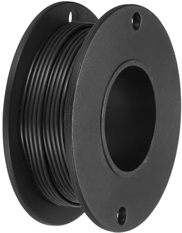 sourcing map 30AWG Stranded PVC Hookup Wire 10M/33ft Black, Electrical UL1007 Spool Tinned Copper Wire for Internal Connecting, Marine