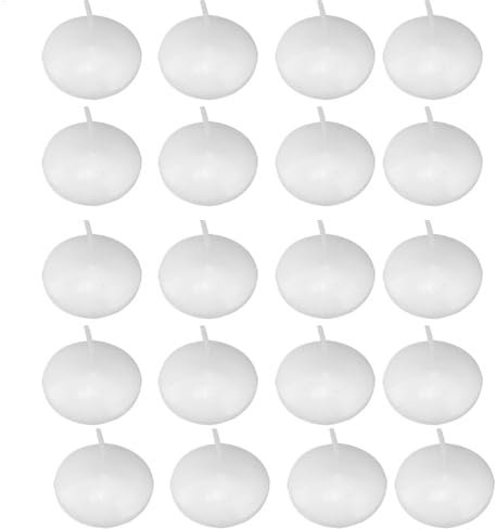 White Floating Candle, 20 Pieces Tiny Round Floating Candles, Party Accessory Unscented Floatings Candles for Bathtub, Swimming Pool, Vase Centerpiece