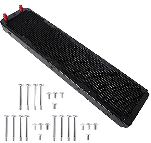FUUGlan Échangeur de chaleur à eau G1/4 - Filetage 480 mm - En aluminium - Radiateur de chaleur pour ordinateur - Refroidissement à l'eau - Dissipateur thermique