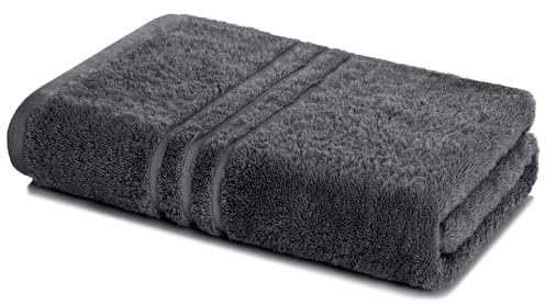 Lavea® Badetuch 100x150 cm - Anthrazit | 100% Baumwolle, Großes Duschtuch, saugstark, weich und hautfreundlich, Frottierserie Elena, waschbar und strapazierfähig